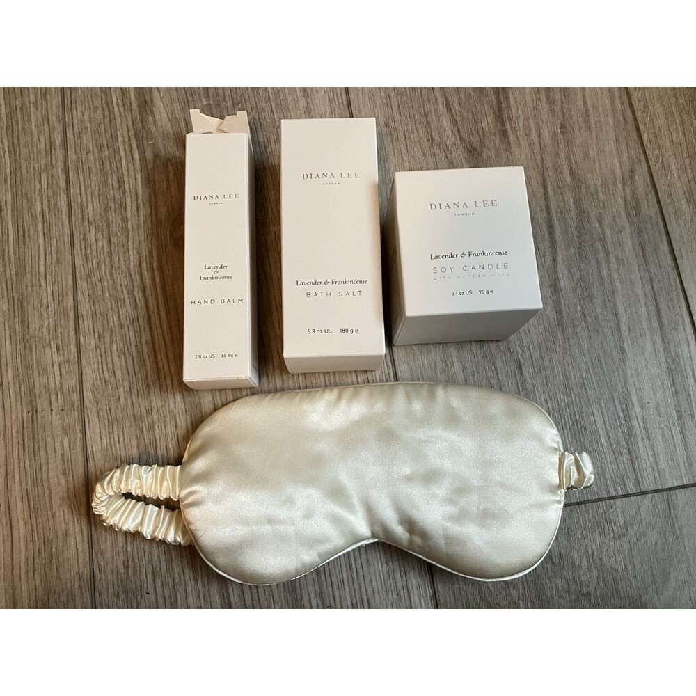 Diana Lee Lavender & Frankincense Spa Gift Set Hand Balm Soy Candle Bath Salts